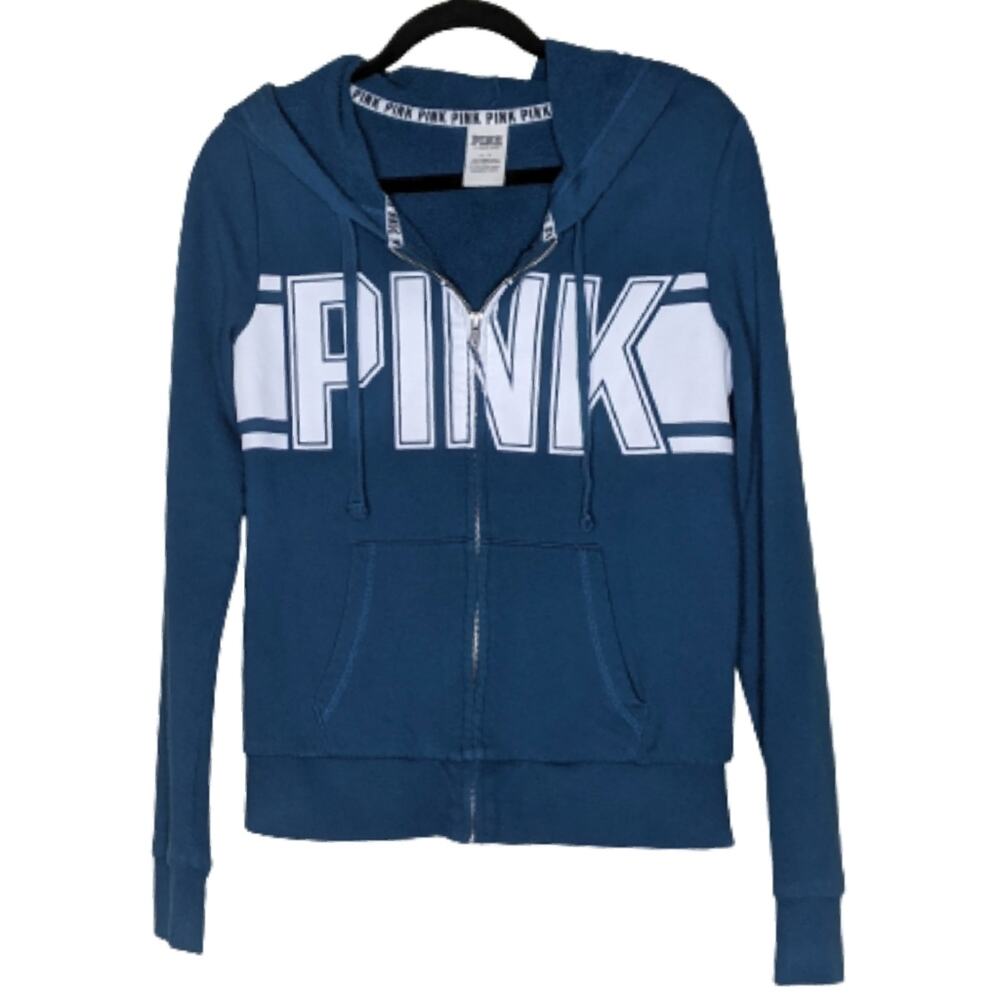 Victoria's Secret PINK, Zip Hoodie, Teal Blue, Y2K Style